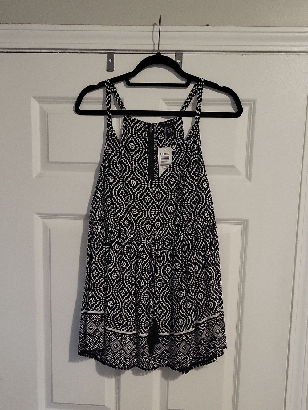 torrid Black and White Dot Swirl Top